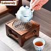 Четырехногая теплая чайная печь Zen Walnut Handamde из цельного дерева, нагревательная подставка для свечей в китайском стиле, чайная ароматерапия, чайная церемония