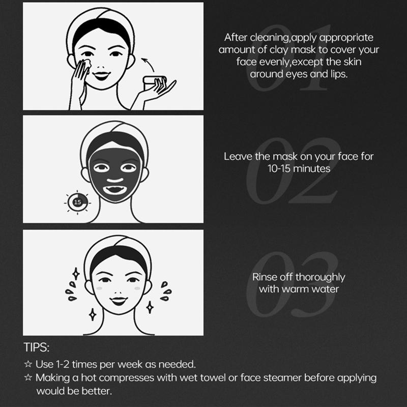 Грязевая маска с бамбуковым углем, нежная очищающая маска для контроля жирности пор, глиняная маска от черных точек