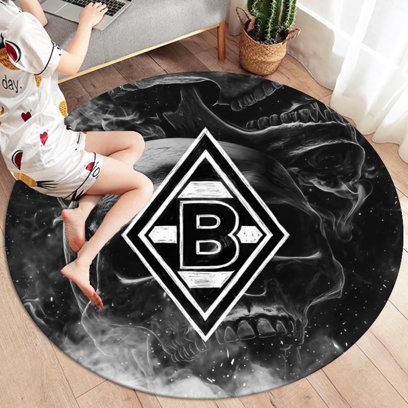 Borussia Mönchengladbach Round Area Rug,Carpet Rug for Living Room Bedroom Sofa Playroom Decor,Non-slip Floor Mat