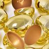 36 шт. Золотые пасхальные яйца, 3,1-дюймовые пластиковые пустые пасхальные яйца, набор для украшения корзин, наполнители для корзин, принадлежности для игр во дворе вечеринки для детей