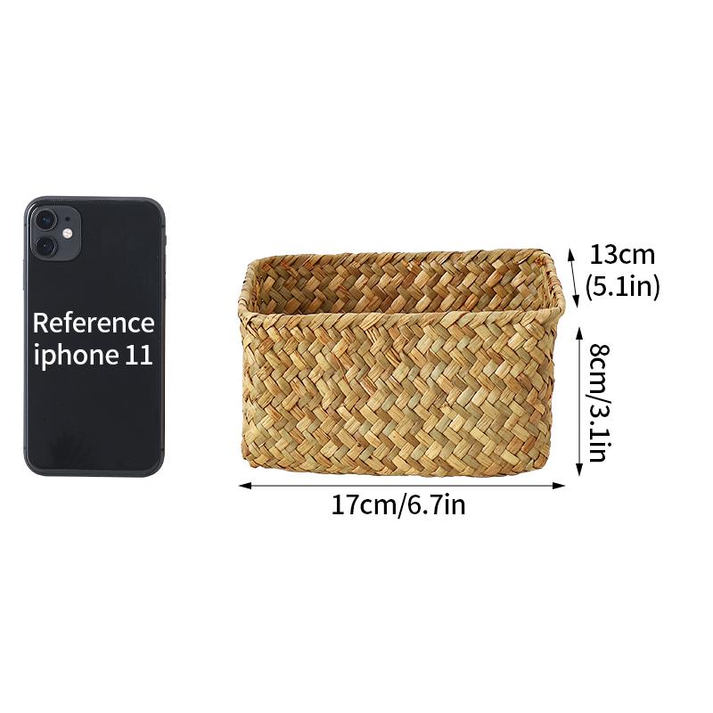 Woven Storage Baskets Organizers Kitchen Sundries Storage Baskets Cosmetics Snack Storage Box Desktop Organizer Container