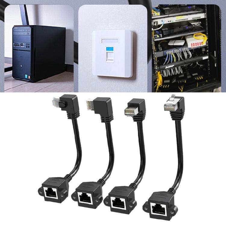 Shielded Cat6 RJ45 Cable Extender Flexible Angle Adapter FTP Connectors for Cat5e Cat5 Networks