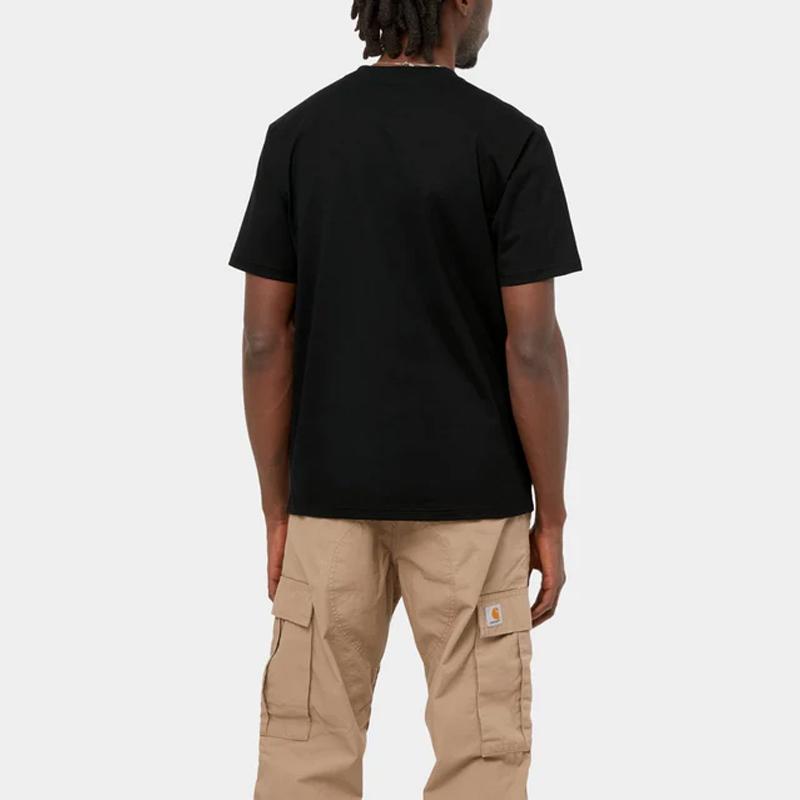 Carhartt WIP FW24 Повседневная удобная футболка с принтом-буквами, с круглым вырезом, с коротким рукавом, мужская футболка I034852-0D2-XX