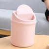 1pc- Mini Desktop Bin Small Trash Can Tube with Cover Bedroom Trash Can Garbage Can Clean Workspace Storage Box Home Desk