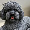 Unique Animal Statuettes Realistic Teddy Dog Statue, Desktop Small Pet Model, Cute Laying Sculpture Thoughtful Memorial Gift for Car Dashboard, Desk,