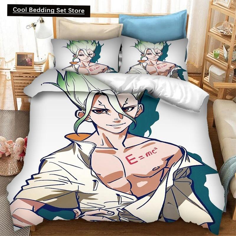 New Anime Dr.STONE 3D Print Bedding Set Duvet Covers Pillowcases 2/3 Piece Comforter Bedding Sets Bedclothes Duvet Cover Sets