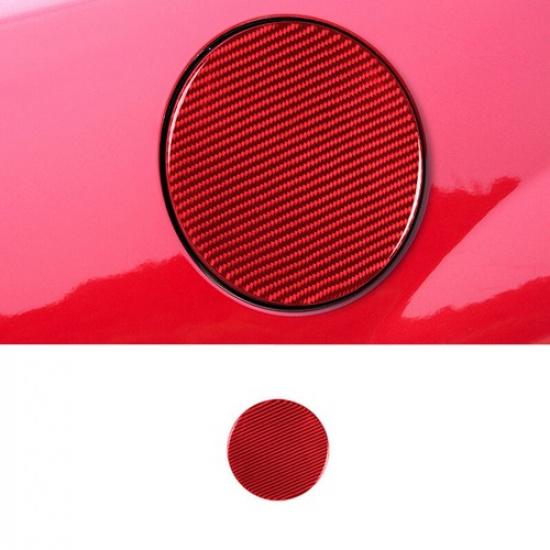 Red Carbon Fiber Car Fuel Tank Cover Panel Sticker For Chevrolet Camaro 2010-15