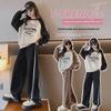 2023 Girls' Autumn Korean Sportswear Set: Letter-Printed Top & Trousers (Medium & Large)