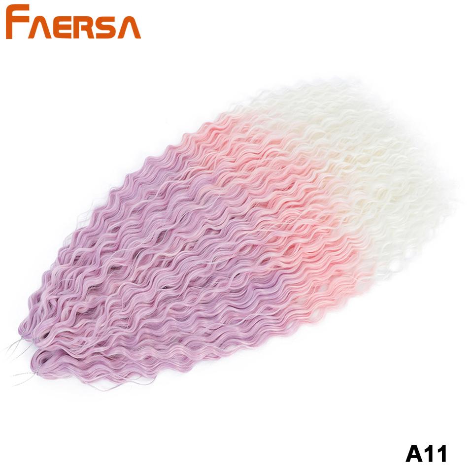 22-дюймовые волосы Ariel Curl Глубокая волна Твист Вязание крючком Синтетические афро кудри Вязаные крючком косы Ombre Blonde Плетение наращивания волос для женщин