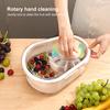 Yousheng Large Capacity Fruit Washer Spinner Bowl with Brush Detachable Easy To Use Manual Fruit Vegetable Cleaner Drain Basket