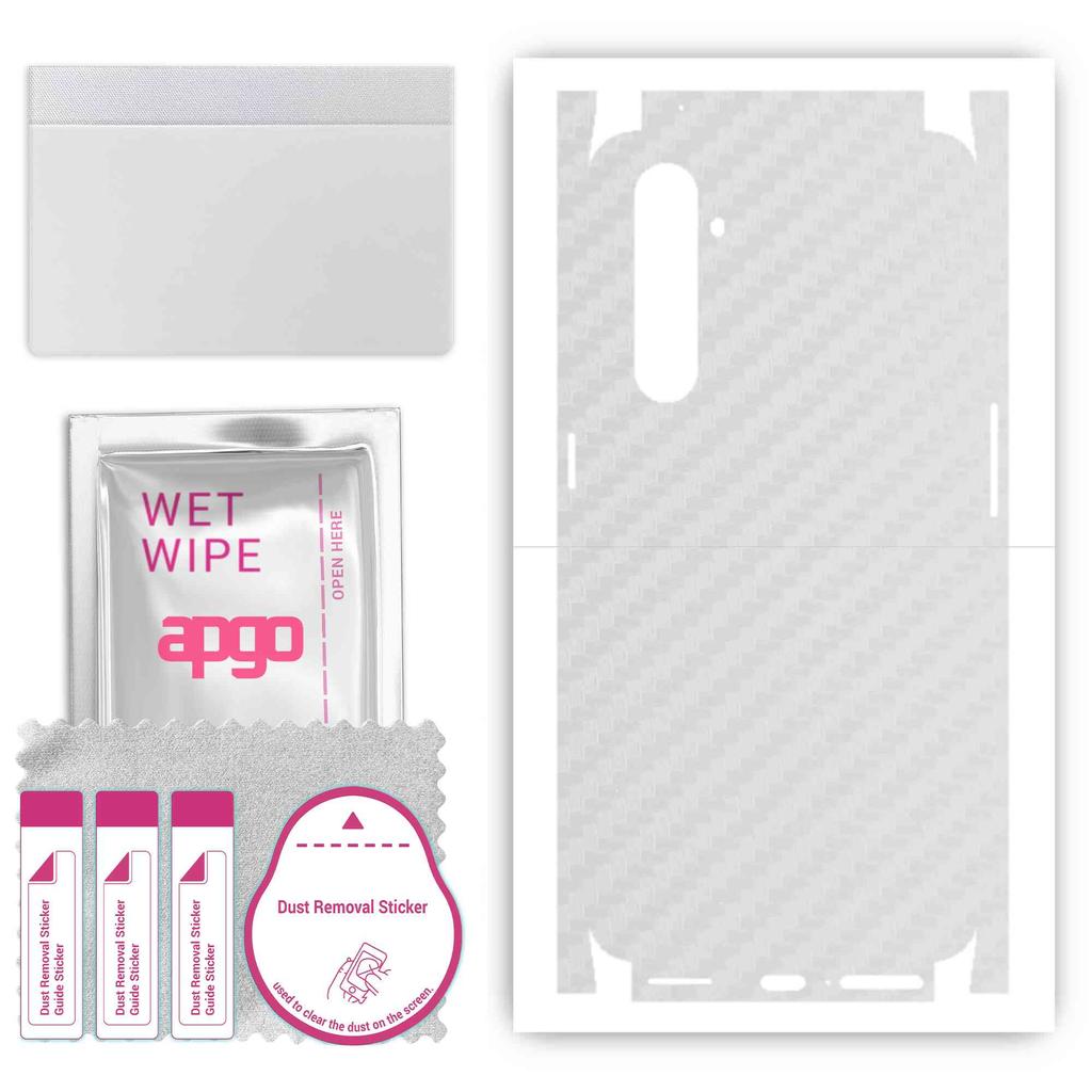 apgo Protective Skin Sticker for the Back+sides Compatible with Realme X50 Pro 5G, Full Wrap Film, Foil, Vinyl - Pattern Transparent Carbon