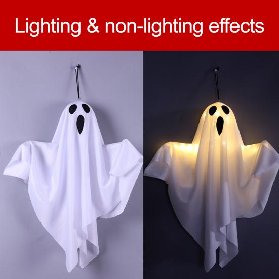 3 шт. Подвесные призраки на Хэллоуин 19,6" Светодиодная подсветка Уличный Летающий Белый Призрак для Патио на Переднем Дворе Газона Сада Декор для Вечеринки