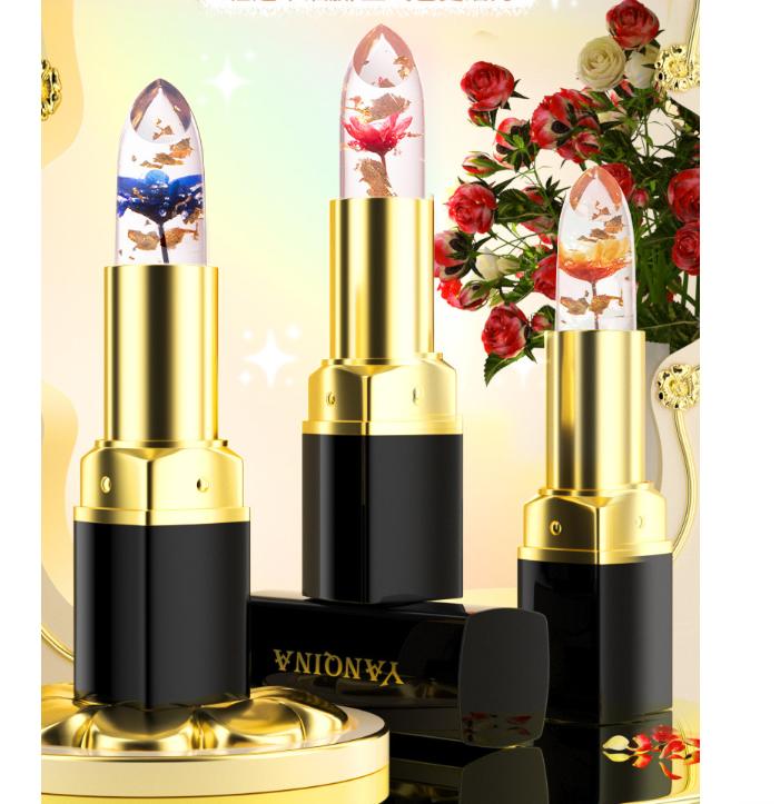 Waterproof Lipgloss Flower Lipstick Temperature Change Color Jelly Lipstick Moisturizer