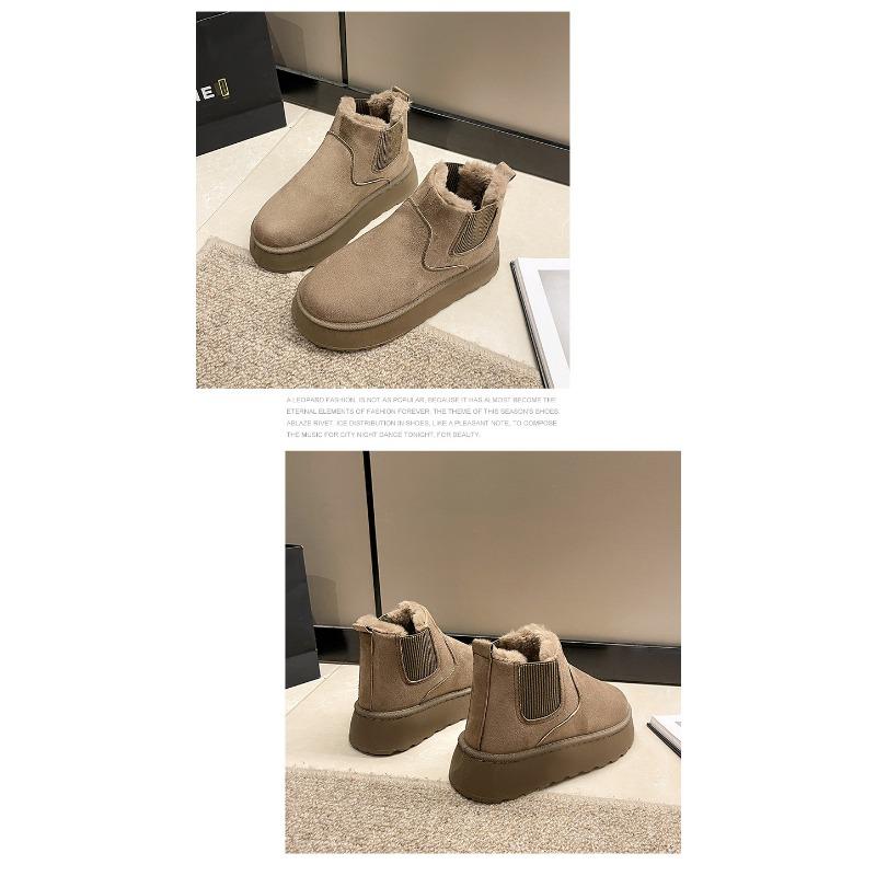 Женские осенне-зимние новые европейские и американские однотонные хлопковые ботинки большого размера, слипоны, нескользящие, сохраняющие тепло, повседневные, педали, зимние ботинки