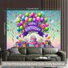 2D Colorful Candy Happy Birthday Backdrop Kids Birthday Party Photography Background Banner