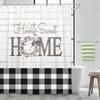 MERCHR Buffalo Check Plaid Shower Curtain 72 X 72 Inch, Farmhouse Wooden Board Shower Curtain, Rustic Flower Home Sweet Home Bath Curtain Polyester