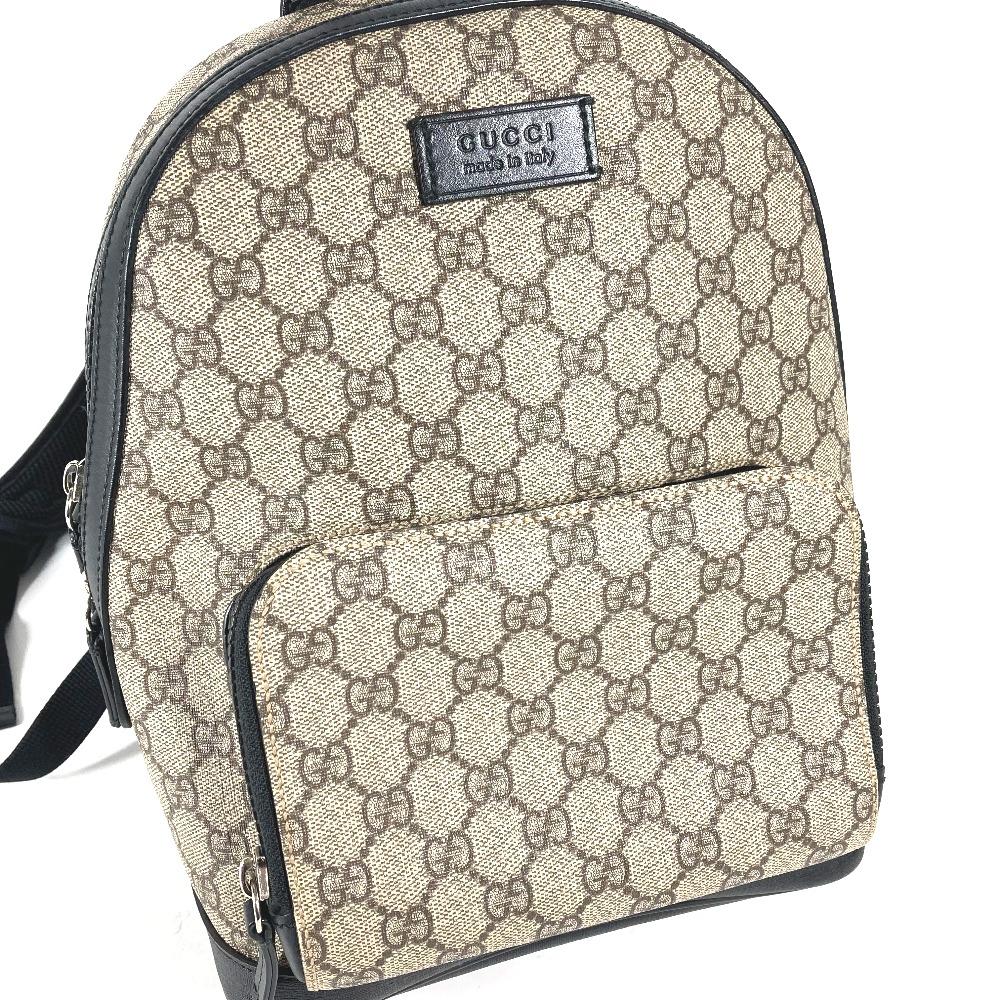 Gucci 429020 Рюкзак с логотипом GG Supreme Бежевый/Черный