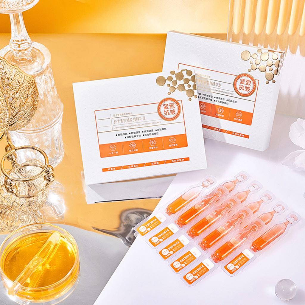 Набор ампул для сыворотки для кожи, увлажняющая сыворотка с астаксантином для вторичного использования, сыворотка для лица для уменьшения тонких линий, 2 мл*10 шт.,