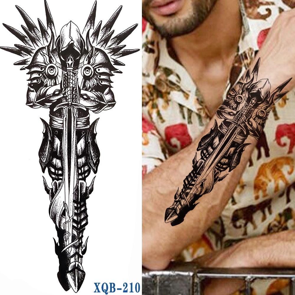 1 шт. 210*114 мм черный лес татуировка наклейка для мужчин женщин детей тигр волк смерть череп временная татуировка поддельные хна скелет король тату в виде животного