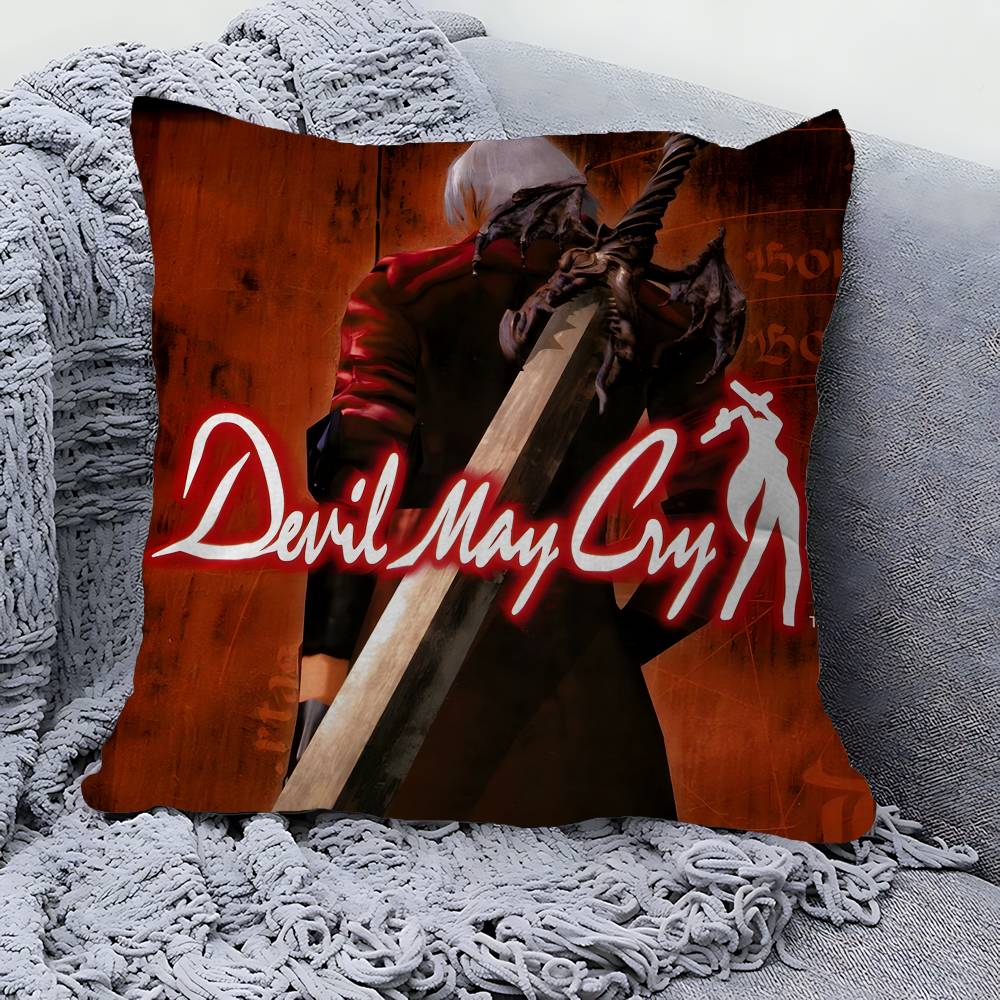 Подушка для игры Devil May Cry Аниме-подушка Наволочка для подушки на изголовье дивана-кровати Наволочка для подушки 45x45 см Модная