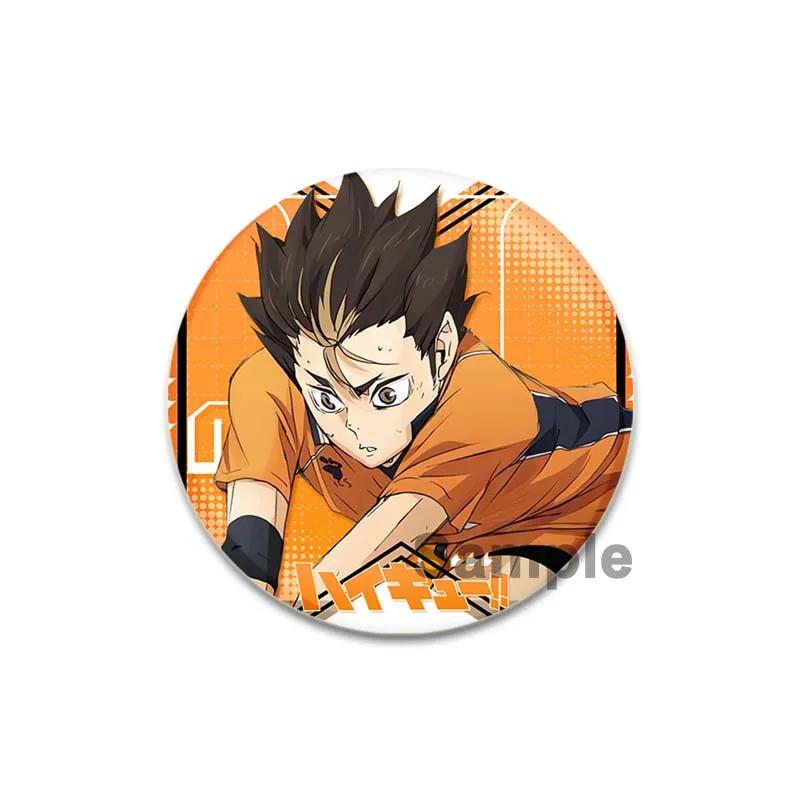 32/44/58 мм Горячая Распродажа Японское Аниме Haikyuu Жестяные Булавки Рюкзак Смешные Броши Значки Shoyo Hinata Timeskip Sakusa Atsumu Подарочные Периферийные Устройства