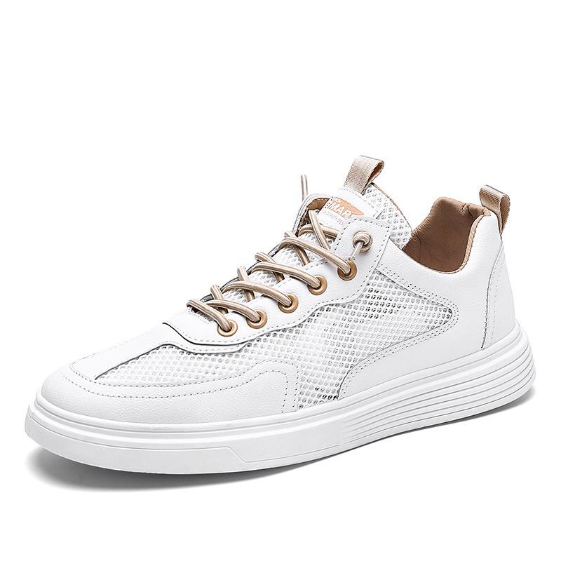 Лето 2024 года, новые дышащие уличные молодежные спортивные туфли, повседневная верхняя одежда из сетки, мужские туфли на плоской подошве