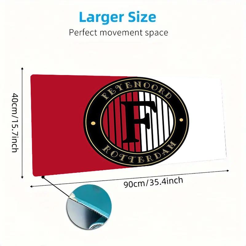 Feyenoord Rotterdam Print Cushion Non-slip Laptop Tablet Big Mousepad XXL Mat Mini PC Playmat With Lock edge