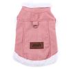 Warm Dog Clothes Autumn Winter Pet Jacket Coat Pink Grey Soft Vest Costume with D-ring Schnauzer Yorkshire Costume for Small Medium Dogs