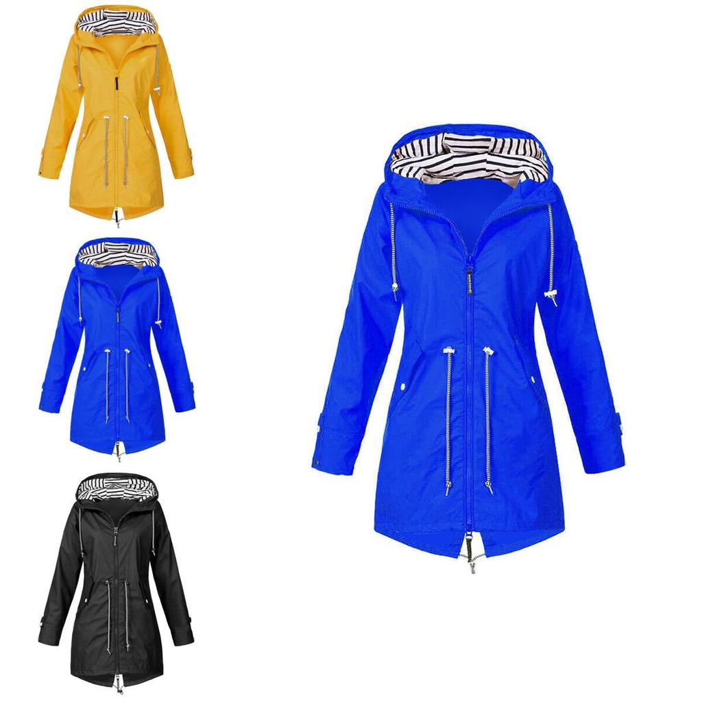 Женская водонепроницаемая ветровка-куртка дождевик со стильной молнией худи для использования на открытом воздухе
