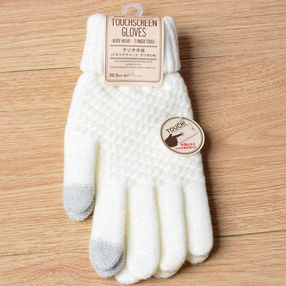 Full Magic Knitted Wrist Knit Female Winter Girl Guantes Screen Solid Women Gloves Warm Touch