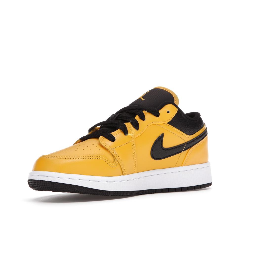 Air Jordan 1 Low GS University Gold Black Kids Sneakers White 553560-700