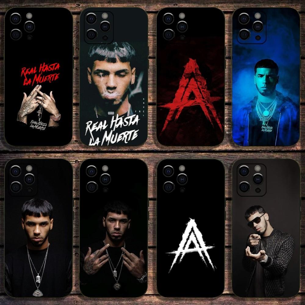 A-Anuel AA Rapper Real Phone Case For Apple iPhone 15,14,13,12,11,Pro,X,XS,Max,XR,Plus,Mini Soft Black Cover