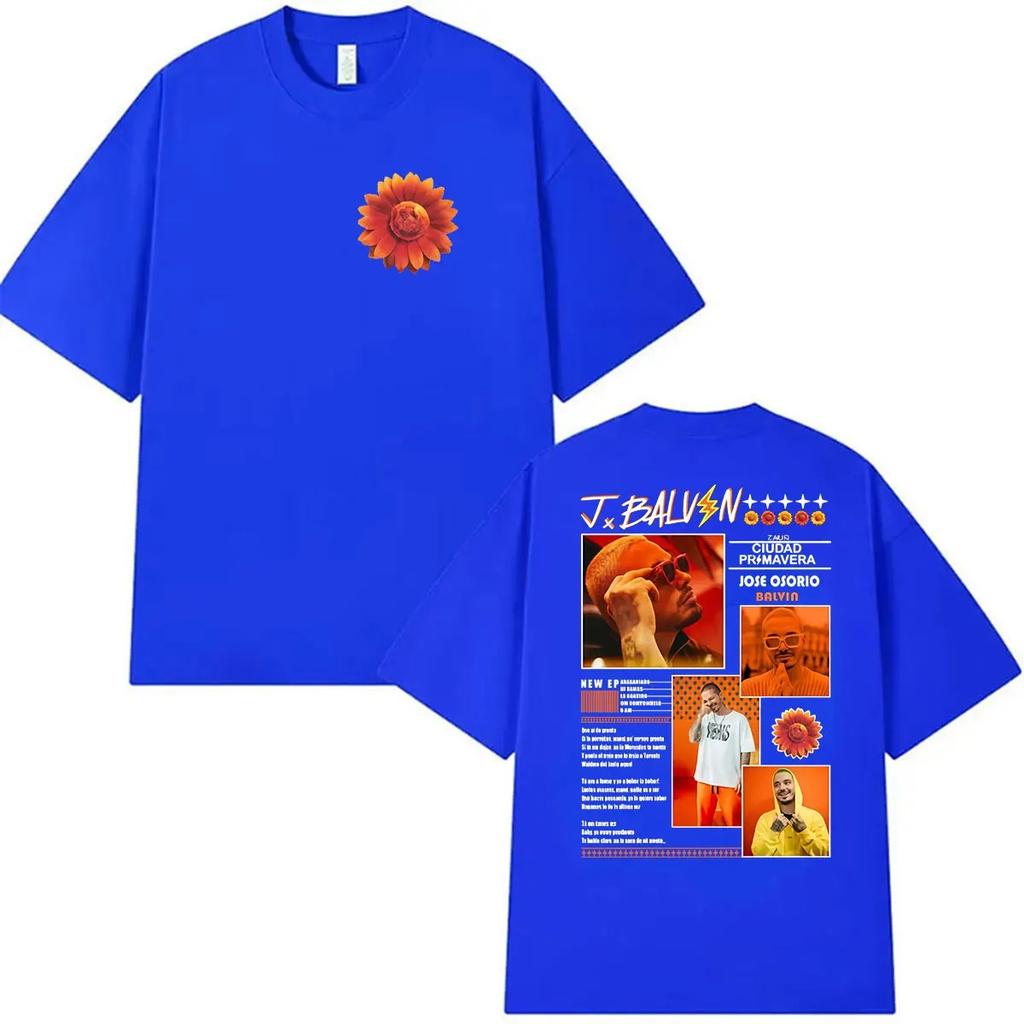 Rapper J Balvin Tour 2026 Graphic T Shirt Men Women Vintage Fashion Oversized T-shirts Cotton T-shirt Man Hip Hop Clothing Tees