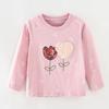 Детская розовая осенняя футболка с длинным рукавом для 3-летнего ребенка, базовая футболка