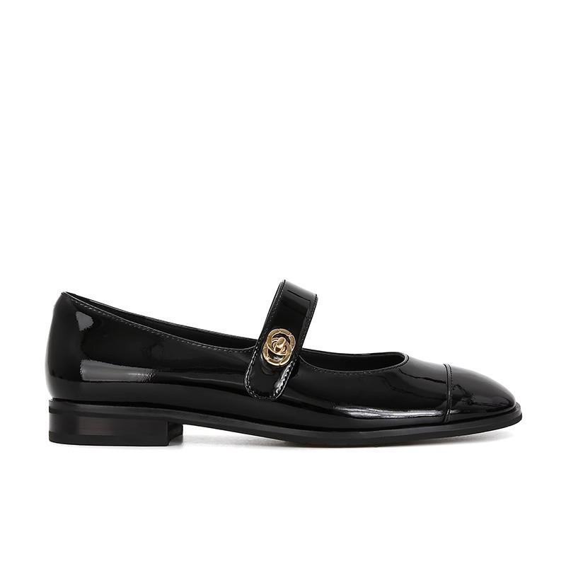 Grape Mother Studiolee Classic Versatile Round Head With Thick Heel Mary Jane Single Shoes Small Leather Shoes Women'S Winter