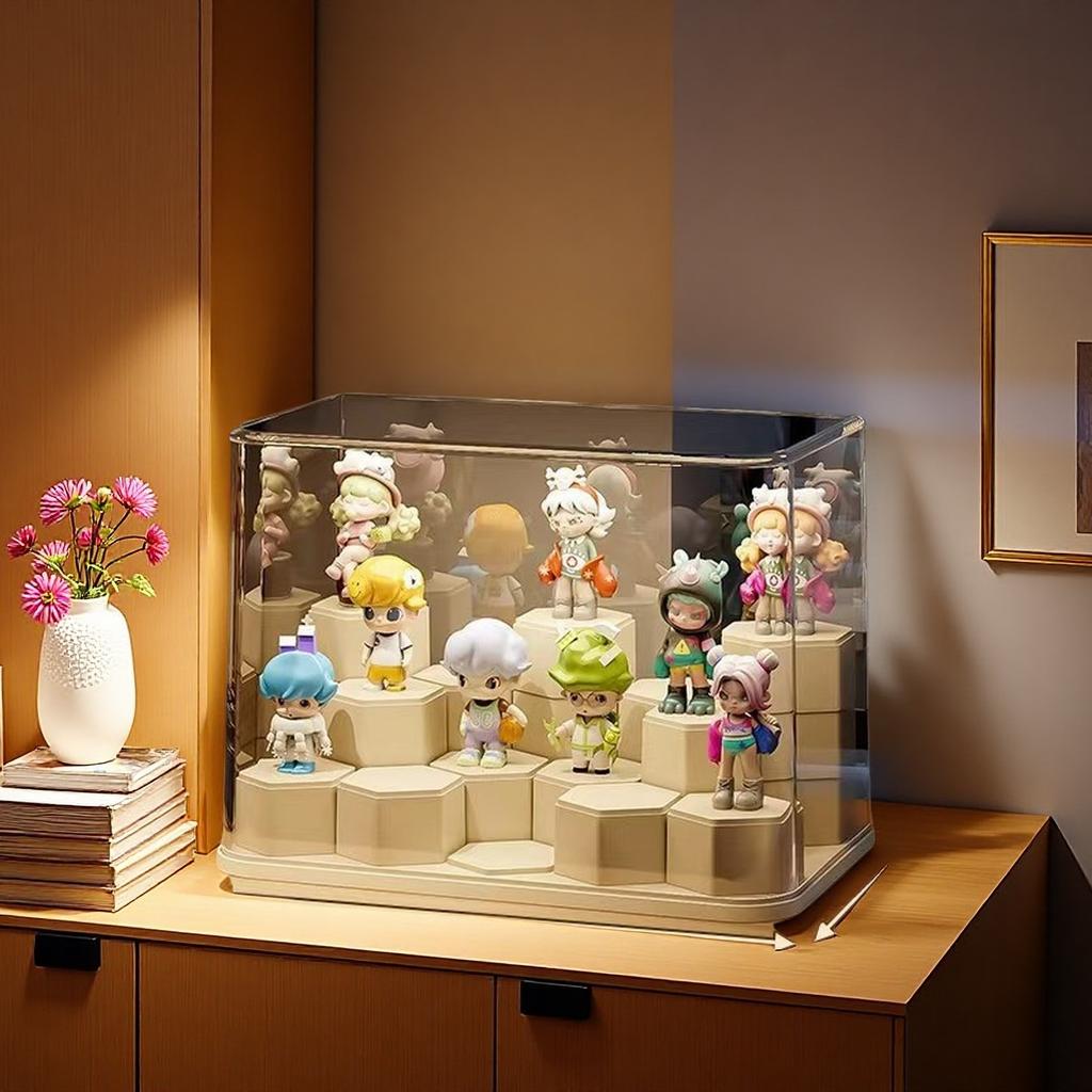 DIY blind box figurine storage display rack, acrylic transparent dustproof cabinet, doll building block ornaments