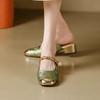 Весенне-осенние новые брендовые женские шлепанцы с квадратным носком и толстым каблуком, модные женские элегантные сандалии слипоны на низком каблуке