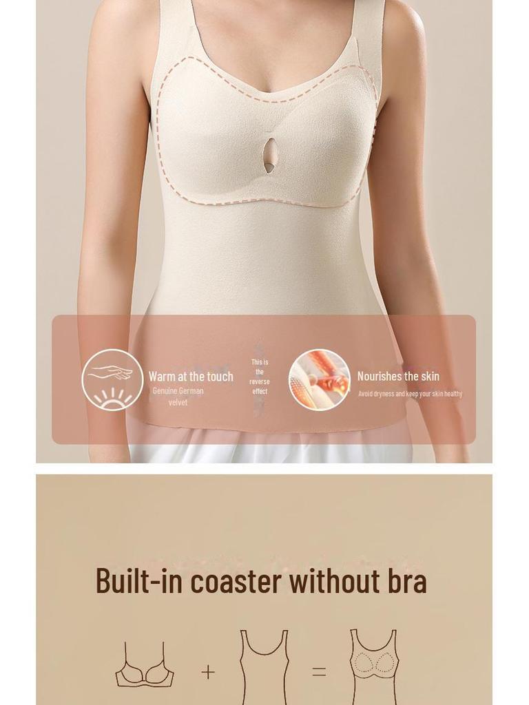 Женский двухсторонний бархатный теплый жилет с бесшовной нагрудной подкладкой - идеальное нижнее белье для осени и зимы