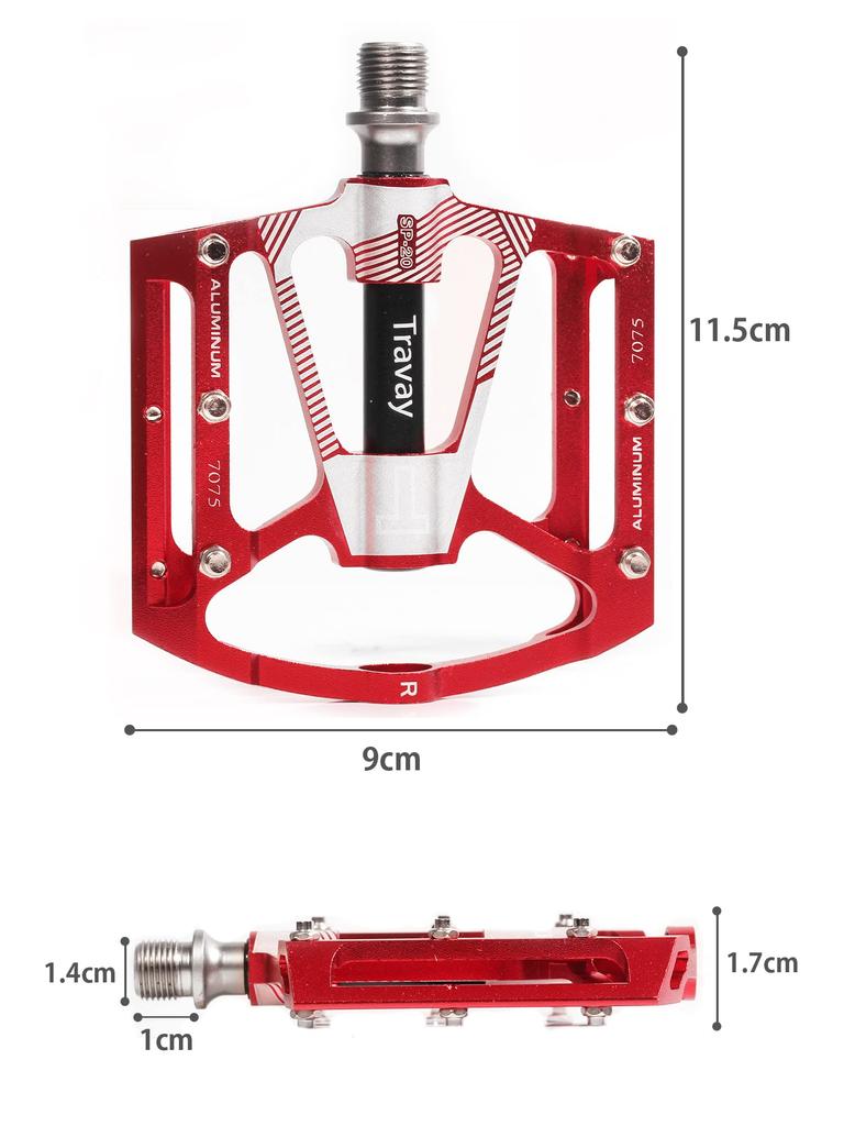Педали для горного велосипеда с высокой смазкой, сверхлегкие подшипники DU, педали для кроссового велосипеда (красный)