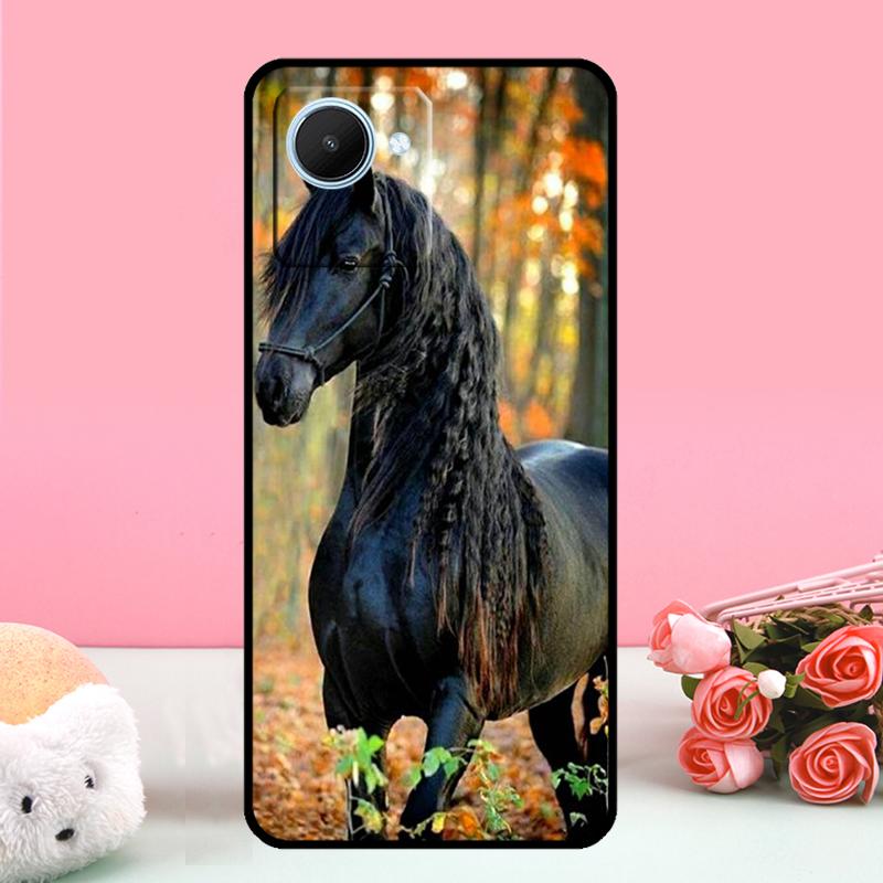 Лошадь Животное для Realme 12 Pro Plus 9 10 11 GT5 Pro GT Neo5 C21Y C25s C30 C31 C33 C35 C51 C53 C55 Чехол