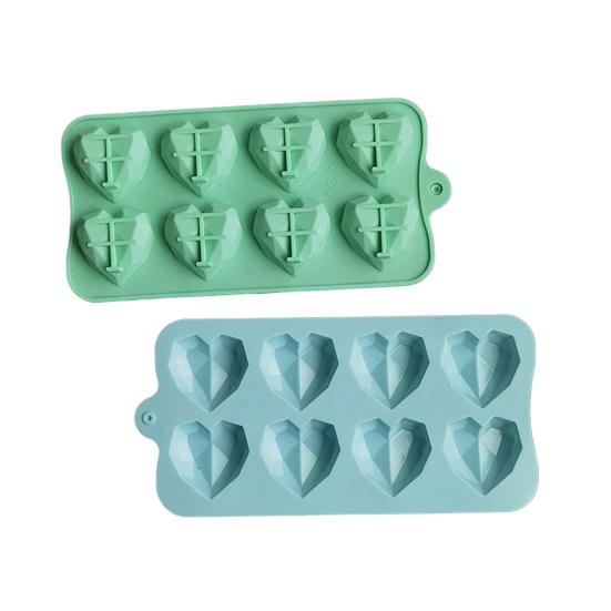 Fondant Mold Reusable Kitchen Supplies Easy To Clean Heart Shape Ice Cubes Biscuit Pastry Manual Baking Mould Convenient Decorative