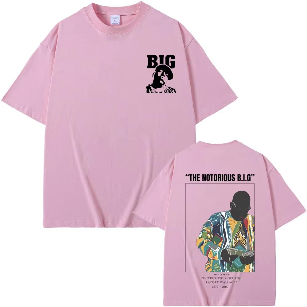 Винтажный The Notorious B.I.G. Модная унисекс футболка в стиле хип-хоп с графическим принтом Biggie Smalls, мужская, из чистого хлопка, свободного кроя