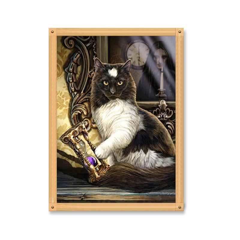 5D алмазная живопись полный алмаз Diy круглый алмаз Хэллоуин животное ручная работа Алмазная вышивка мозаика украшение дома подарок