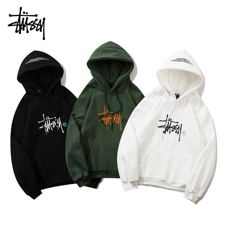 Winter Fashion Embroidered Hooded Sweatshirt Couple Loose Casual Streetwear