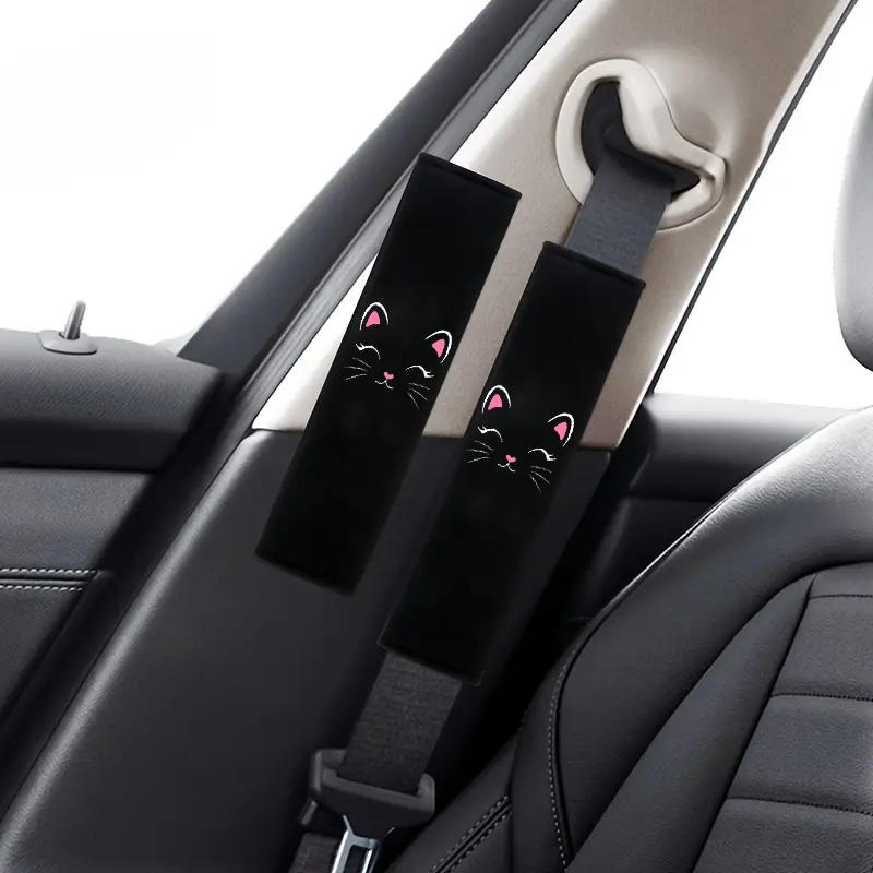 2pcs Cat Pattern Car Seat Belt Shoulder Cover Comfortable and Preventing Neck Pinching Car Shoulder Cover Car Decoration