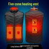 Unisex Smart USB Heated Vest with Five-Zone Electric Heating and Rechargeable Battery System