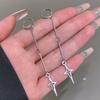 Korea Personality Sparkly Zircons Awn Star Tassel Chain Piercing Stud Earrings for Women Trendy Designer Dangle Earrings Jewelry