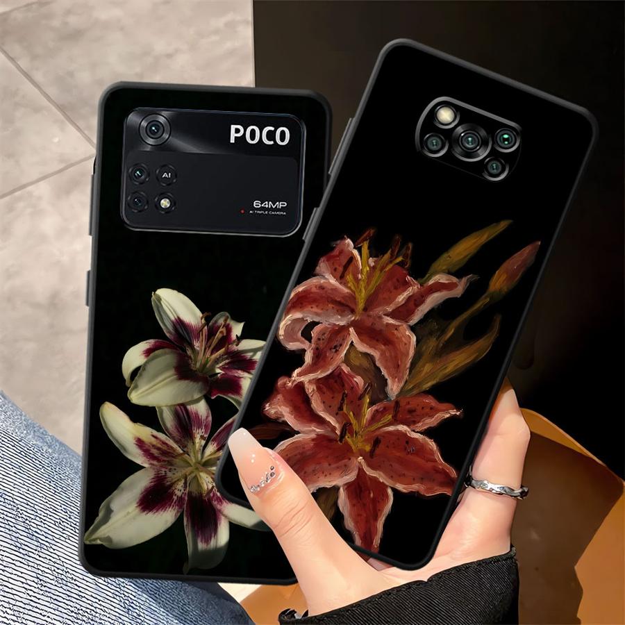 Чехол-бампер с принтом цветка Лилии и Орхидеи для Xiaomi Poco F8 M5 C50 X3 X4 X5 X7 Pro M3 M4 M7 Pro C61 F3 C71 F1 C75