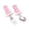 2 шт./компл., детская ложка, вилка, круглая форма, термостойкий пищевой материал, кухонная утварь для кормления детей для дома