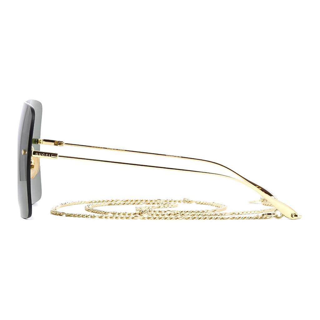 GUCCI Fashion Trend Chain Square Alloy Sunglasses Gold Women's Style
